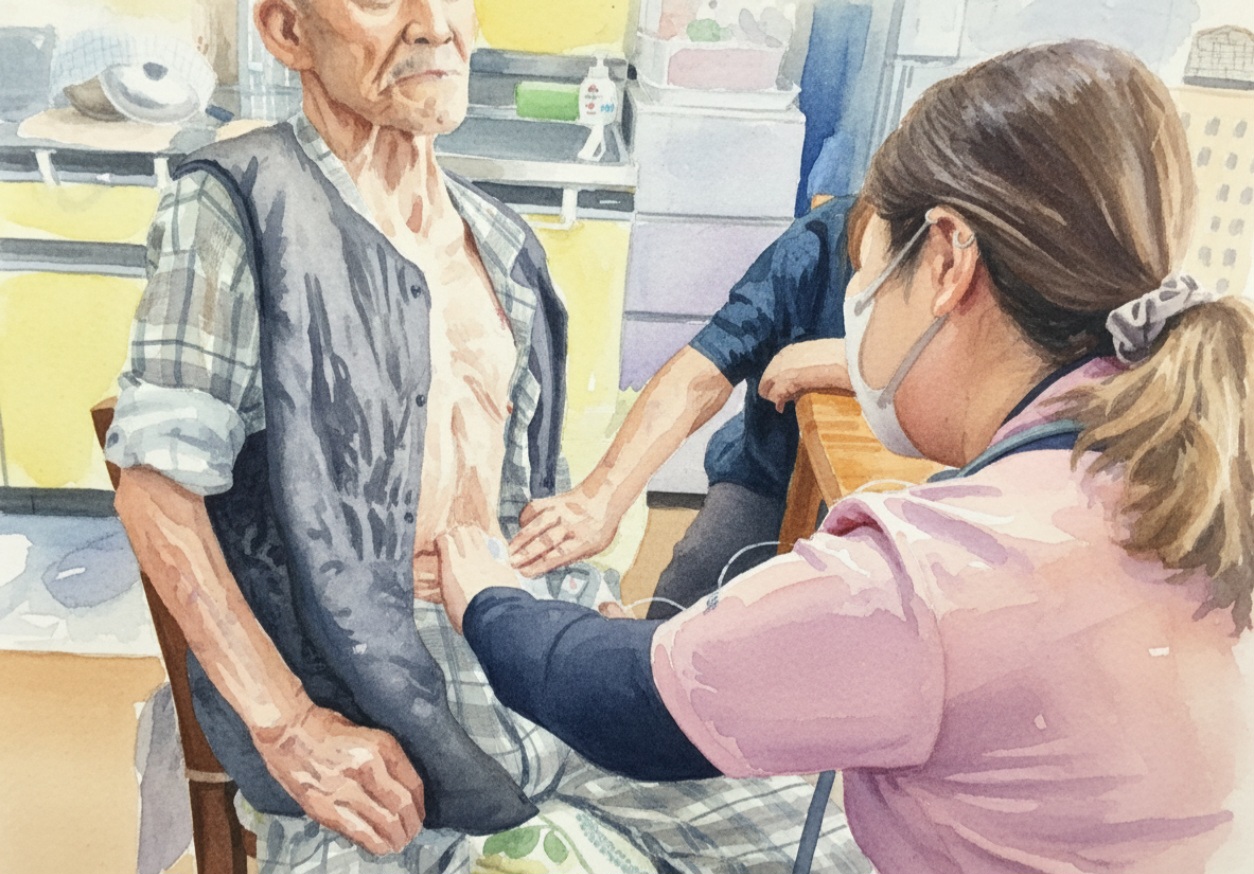 看護師による体調観察・看護風景
